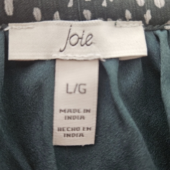 Joie Balloon Sleeve Mini Dress Size LG Green Animal Print Chiffon Retro 90s NWT - Picture 12 of 12